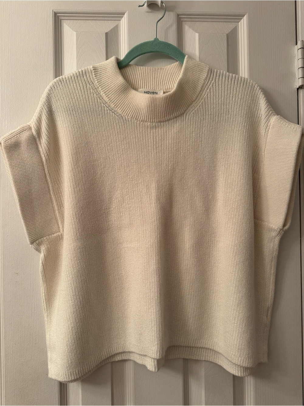 Talbots - Haven Cream Short-Sleeve Mock Neck Sweater Vest